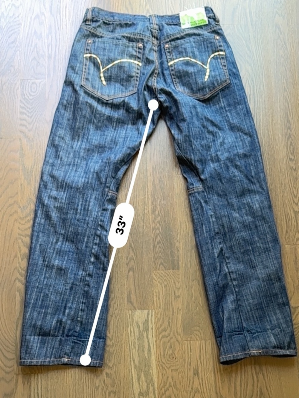 Indigo Red Selvedge Denim Jeans Men’s Straight Leg Dark Wash 100% Cotton Y2K - Picture 7 of 11